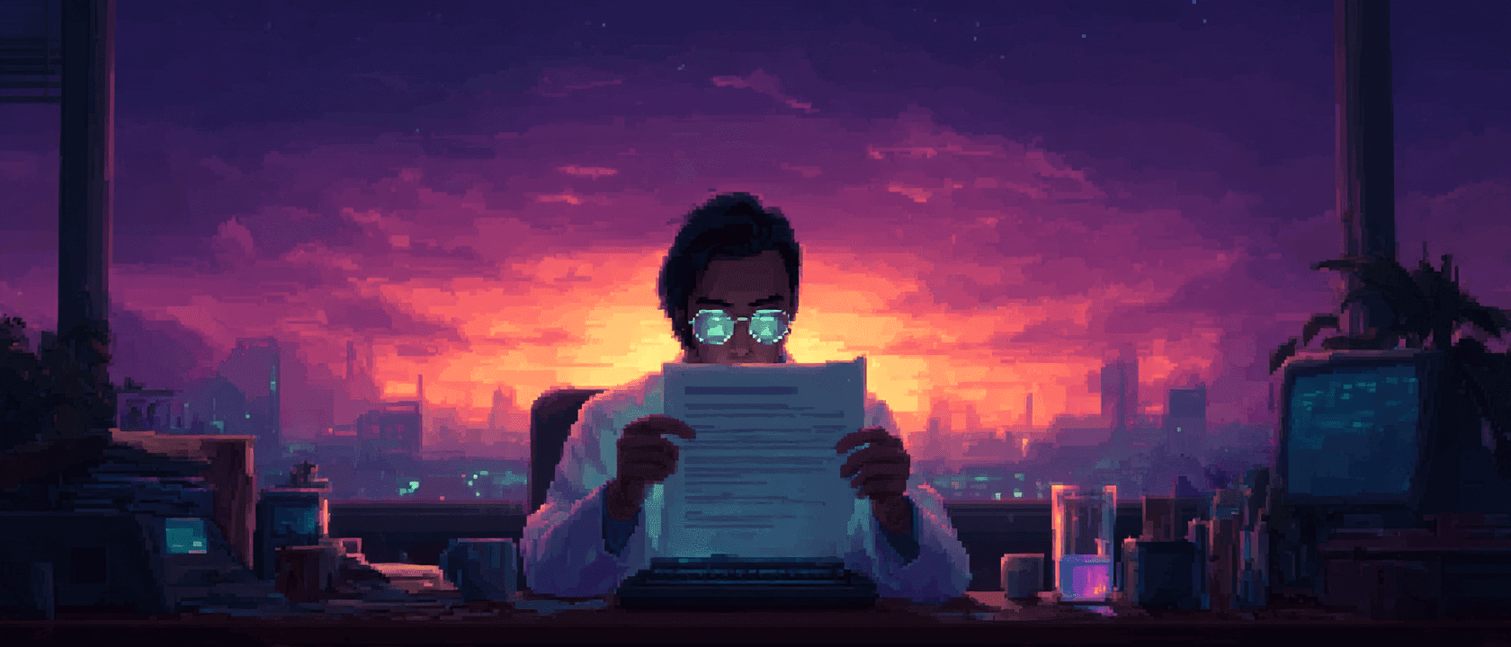 City Pixel background image